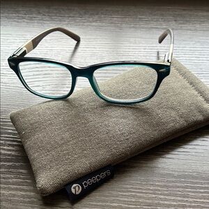 Peepers Teal Reading Glasses +2.25 Magnifying
